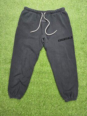 Essentials Fear of God Sweatpants XL Black Drawstring Joggers Active Cotton FOG